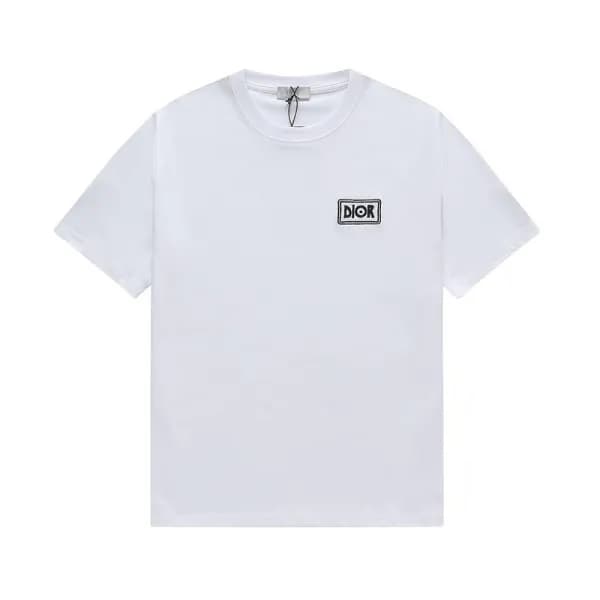 디올 남성 화이트 크루넥 반팔티 - Mens White Tshirts - dio01988x - 1