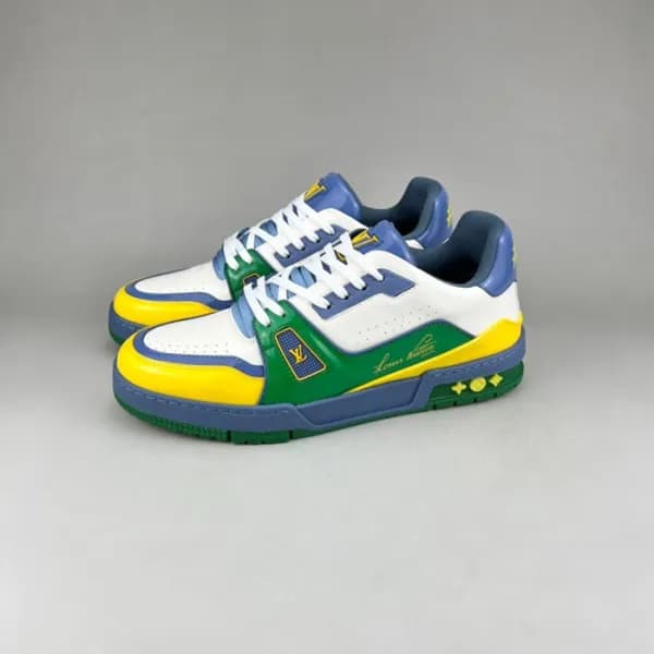 루이비통 남성 트렌디 그린 스니커즈 - Mens Green Sneakers - lou051… - 1