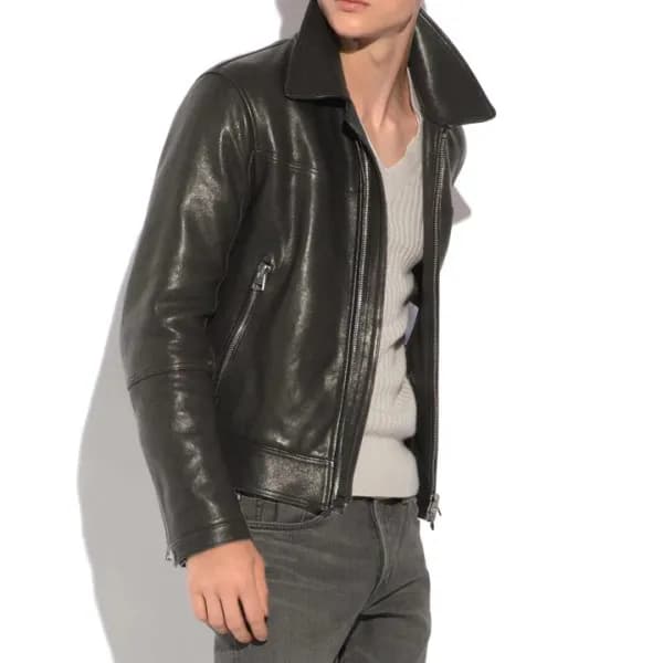 톰포드 남성 블랙 가죽 자켓 - Tomford Mens Black Jackets - tof… - 1