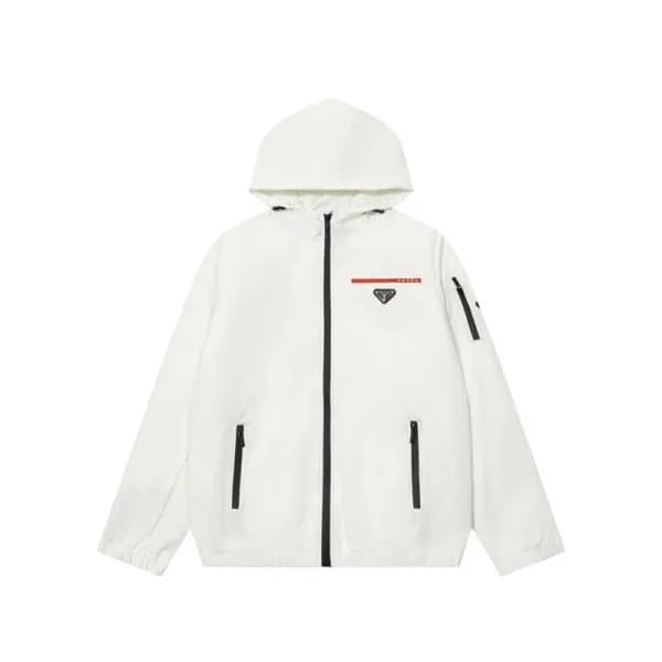 프라다 남성 화이트 후드 자켓 - Prada Mens White Jackets - pr11… - 1