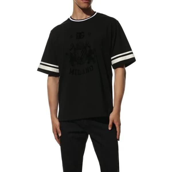돌체앤가바나 남성 블랙 반팔티 - Dolce&Gabbana Mens Black Tshirt… - 1
