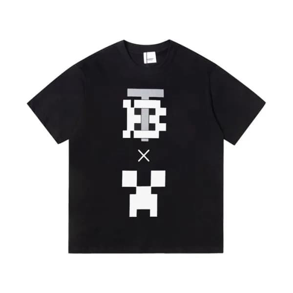 버버리 남성 블랙 크루넥 반팔티 - Burberry Mens Black Tshirts - … - 1