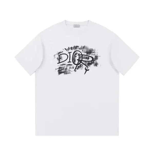 디올 남성 화이트 크루넥 반팔티 - Dior Mens White Short sleeved … - 1