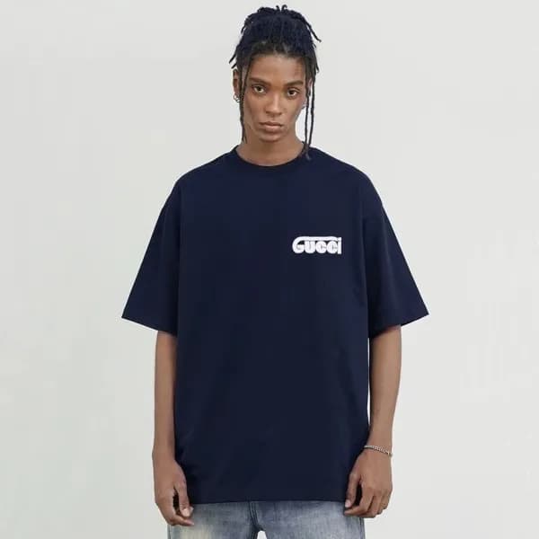 구찌 남/녀 네이비 크루넥 반팔티 - Gucci Unisex Navy Short sleev… - 1