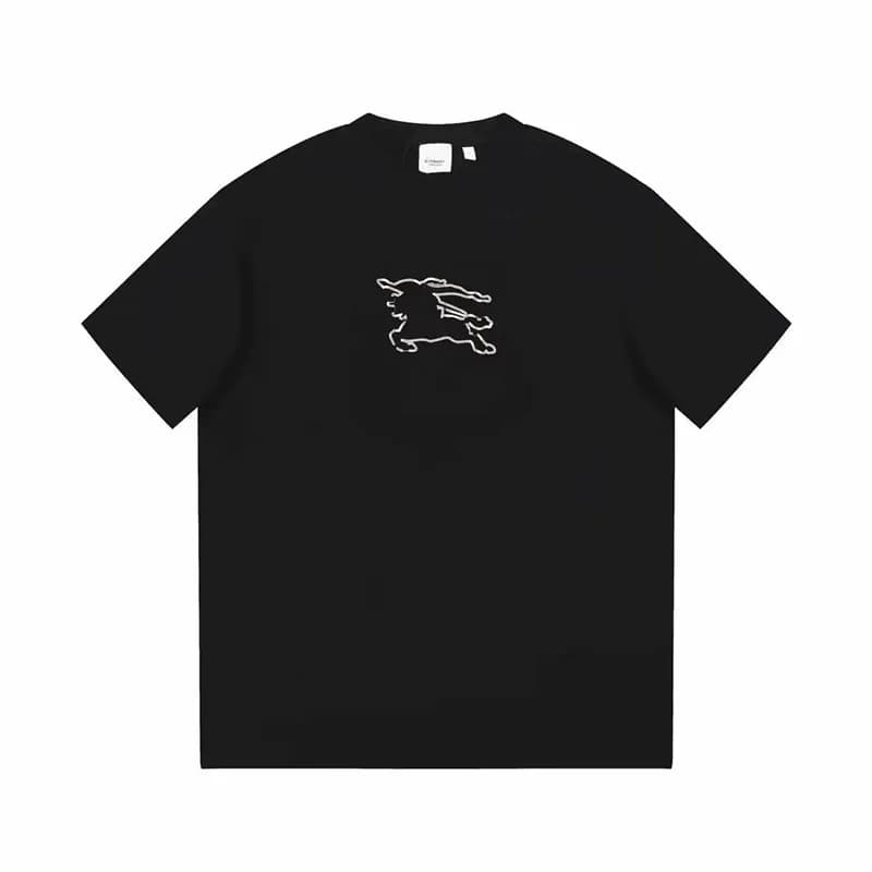 2023 버버리 남성 블랙 크루넥 반팔티 - Burberry Mens Black Short… - 1