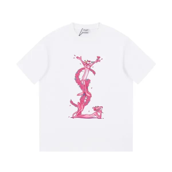 입생로랑 남성 화이트 크루넥 반팔티 - Saint laurent White Short sl… - 1