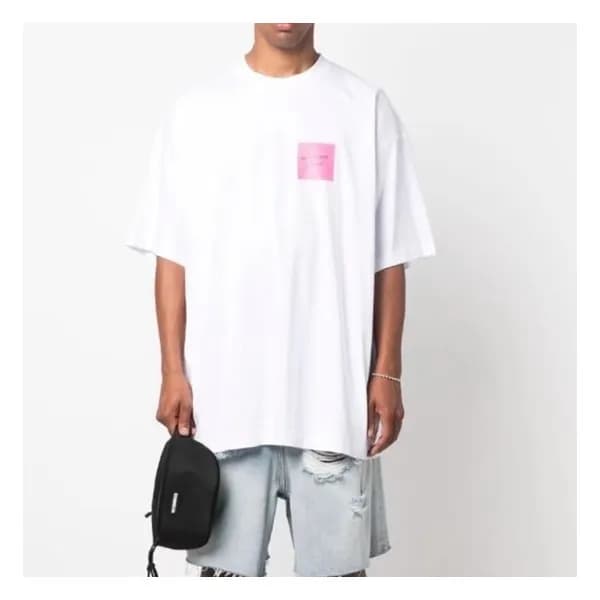 베트멍 남/녀 트렌디 화이트 반팔티 - Vetements Unisex White Tshir… - 1
