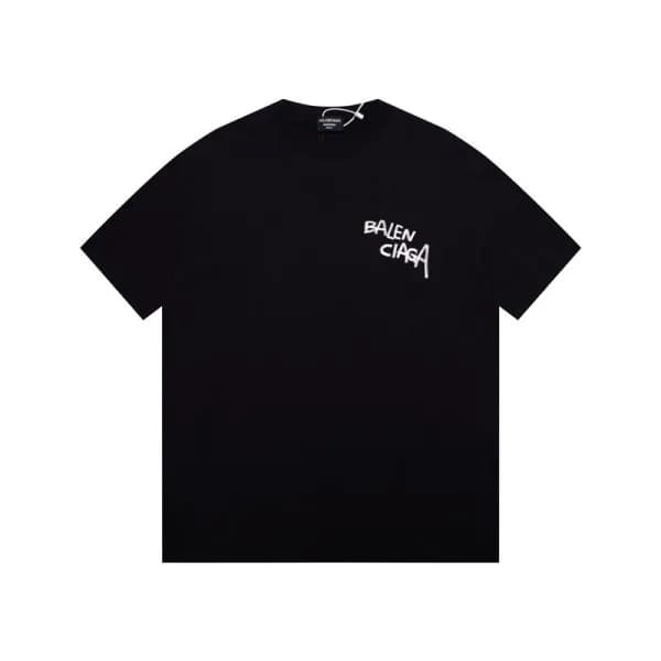 발렌시아가 남성 블랙 크루넥 반팔티 - Balenciaga Mens Black Short … - 1