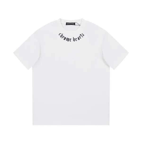 크롬하츠 남성 화이트 크루넥 반팔티 - Chrom Hearts Mens White Shor… - 1