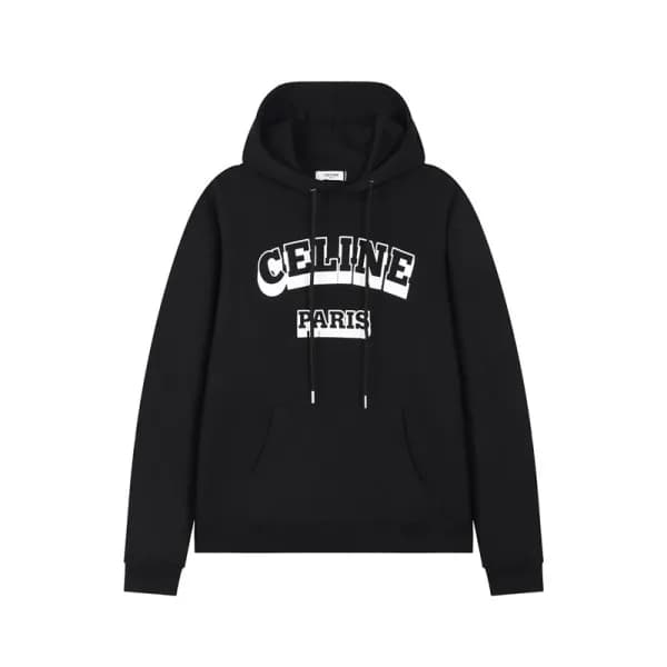셀린느 남성 캐쥬얼 블랙 후드티 - Celine Mens Black Hoodie - ce1… - 1