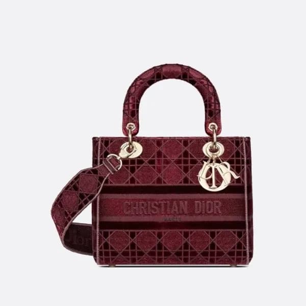 디올 여성 버건디 레이디 백 - Dior Womens Burgundy Lady Bag - … - 1