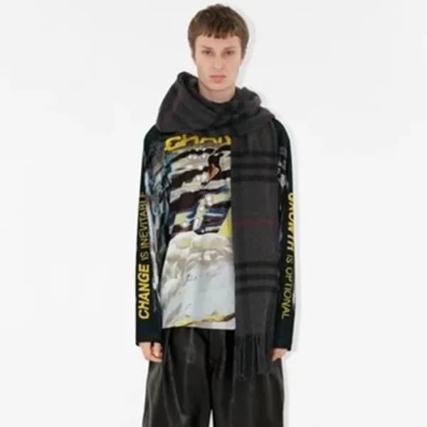버버리 남/녀 그레이 머플러 - Burberry Unisex Gray Muffler - a… - 1