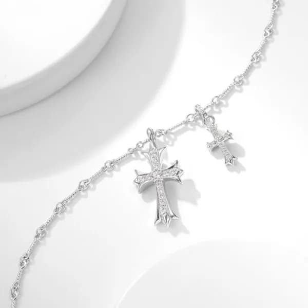 크롬하츠 여성 화이트 골드 목걸이 - Chrome Hearts Womens White Go… - 1
