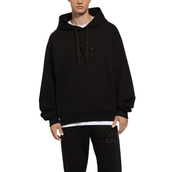 돌체앤가바나 남성 블랙 후디 - Dolce&Gabbana Mens Black Hoodie … - 1
