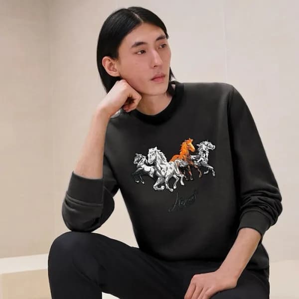 에르메스 남성 라운드 맨투맨 - Hermes Mens Round Tshirt - hec27… - 1