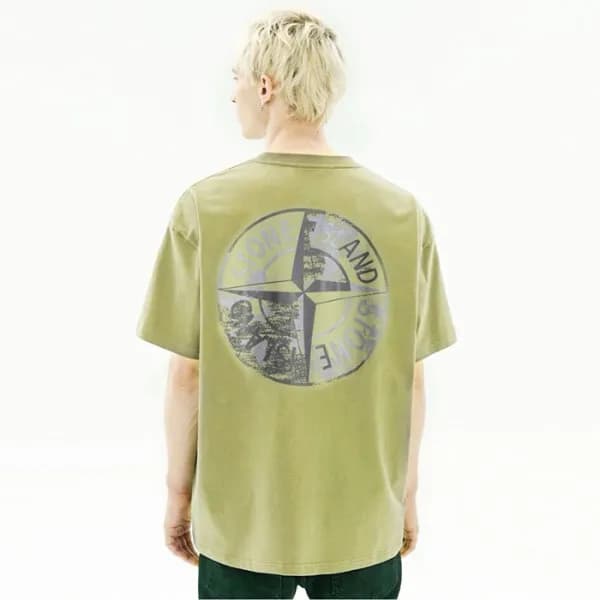 스톤아일랜드 남성 라운드 반팔 티셔츠 - Stone Island Mens Round Tsh… - 1