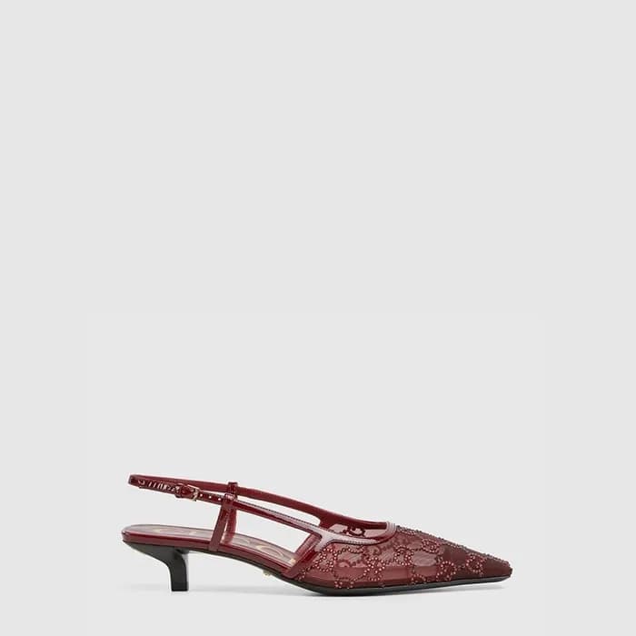 구찌 여성 GG 크리스털 슬링백 펌프스 - Gucci Womens GG Crystal Sl… - 1