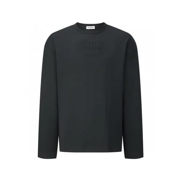 미우미우 남/녀 라운드 긴팔티 - Miumiu Unisex Round Tshirt - mi… - 1