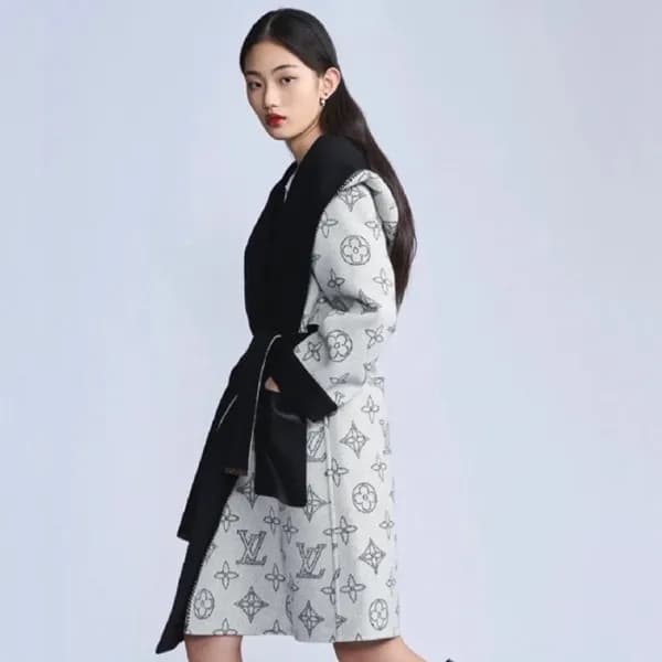 루이비통 여성 양면 롱 후드 랩 코트 - Louis vuitton Womens Long H… - 1