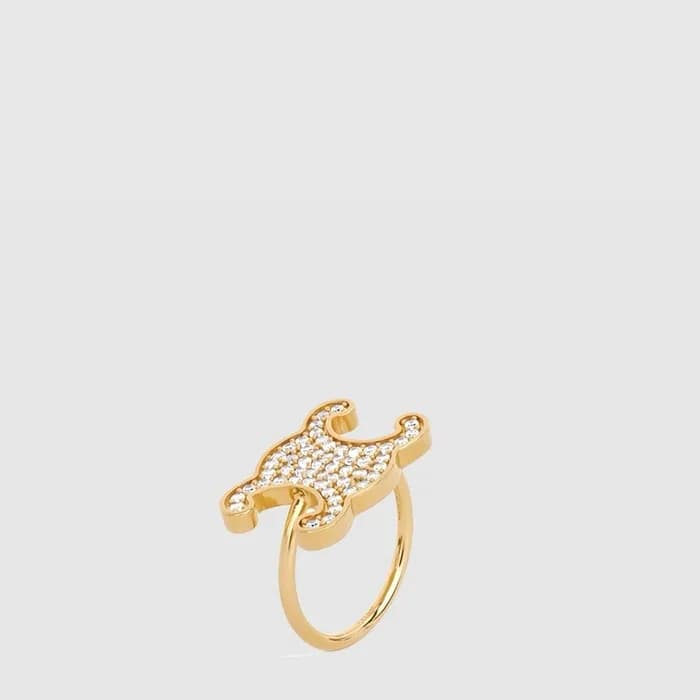 셀린느 여성 트리옹프 라인스톤 링 - Celine Womens Triomphe Rhinestone Ring - acc10573x - 1