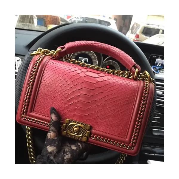 Chanel Leboy Leather Chain Tote Shoulder Bag,25CM … - 1