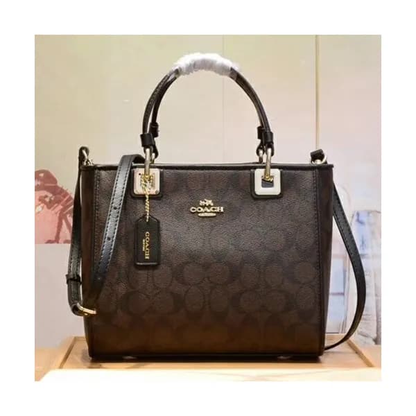 Coach Leather Tote Shoulder Bag,24cm - 코치 레더 토트 숄더… - 1