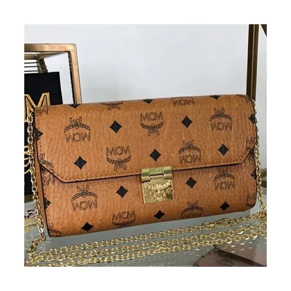 MCM Millie Visetos Chain Shoulder Cross Bag,18.5/2… - 1