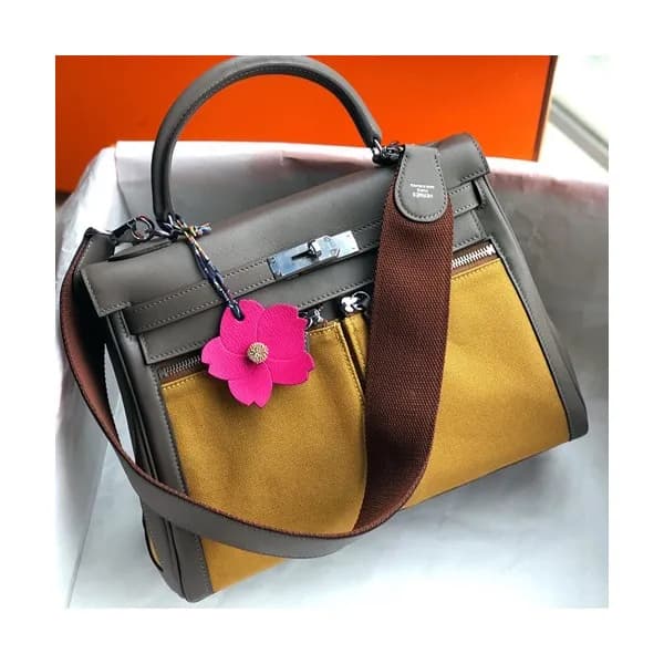 Hermes Lakis Kelly Swift Leather Tote Shoulder Bag… - 1
