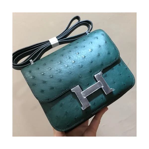 Hermes Constance Ostrich Leather Shoulder Bag,19cm… - 1