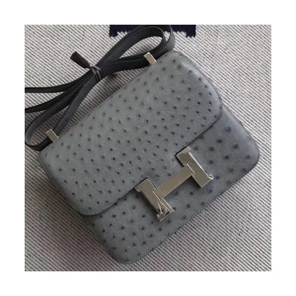Hermes Constance Ostrich Leather Shoulder Bag,23cm… - 1
