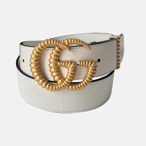 Gucci 2019 Ladies Vintage GG Buckle Leather Belt -… - 1