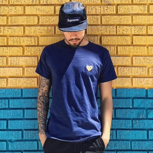 Cdgplay 2019 Mm/WmCotton Gold Heart Short Sleeved … - 1