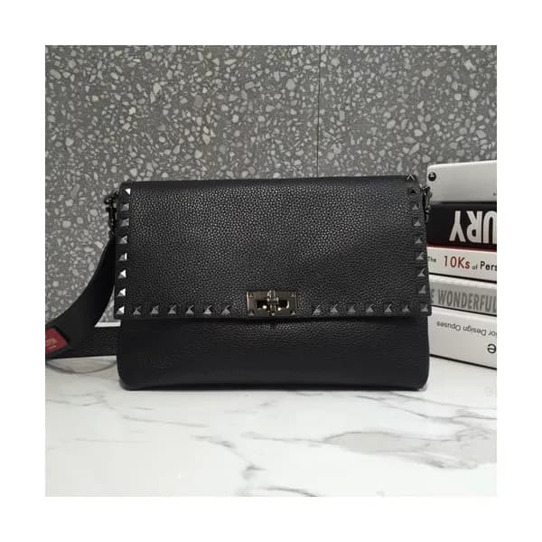 Valentino 2019 Leather Rockstud Shoudler Bag,28CM … - 1