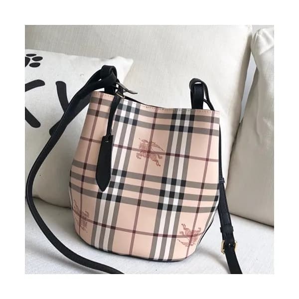 Burberry 2019 Check Bucket Shoulder Bag, 23.5cm - … - 1