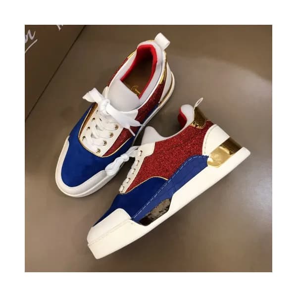 Christian Loubutin 2019 Mens Glitter Leather Sneak… - 1