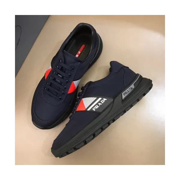 Prada 2019 Mens Casual Logo Leather Two-tone Runn… - 1