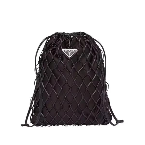 Prada 2019 Mesh Satin Leather Tote Shoulder Cross … - 1