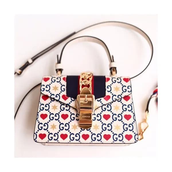 Gucci 2019 Sylvie Mini Leather Tote Shoulder Bag,2… - 1