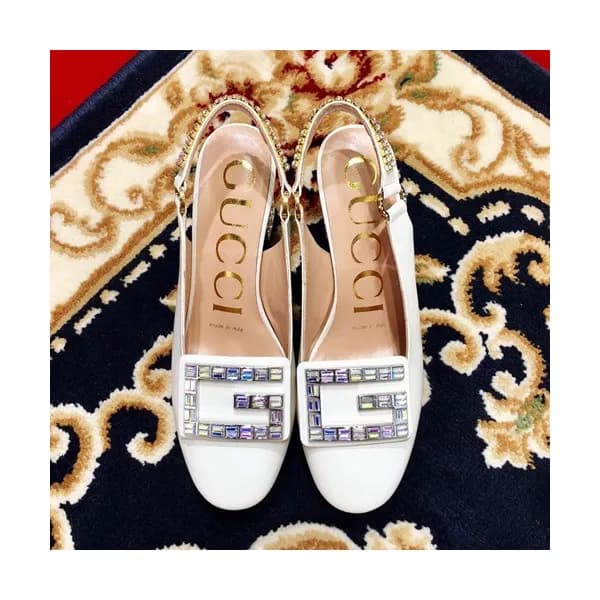 Gucci 2019 Ladies Leather Middle-heel Slingback - … - 1