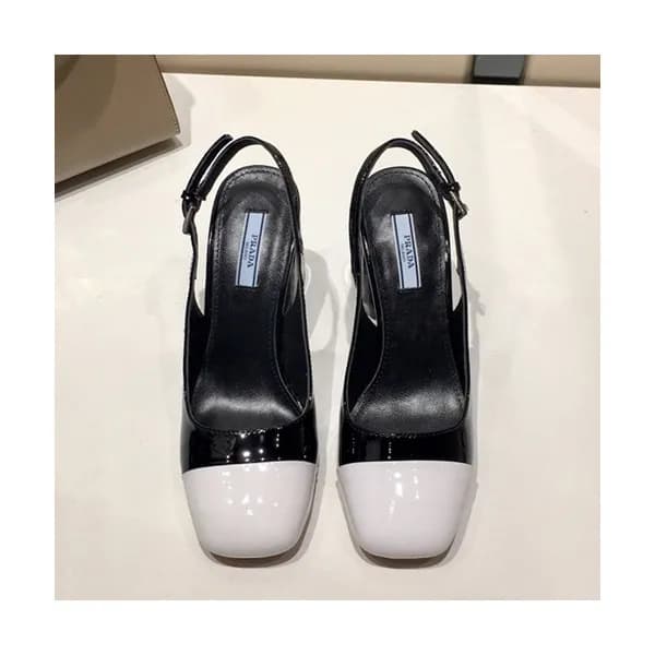 Prada 2019 Ladies Leather Middle Heel Slingback - … - 1