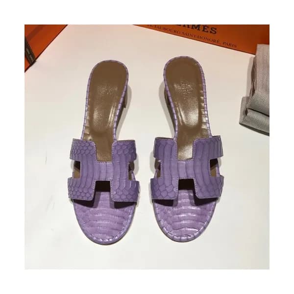 Hermes 2019 Ladies Oasis Leather Middle Heel Slipp… - 1