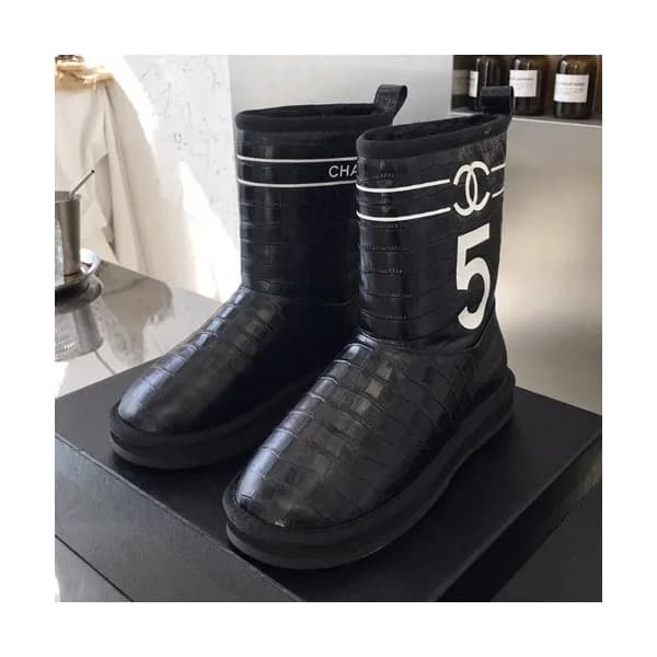 Chanel 2019 Ladies Leather & Wool Boots - 샤넬 2019 … - 1