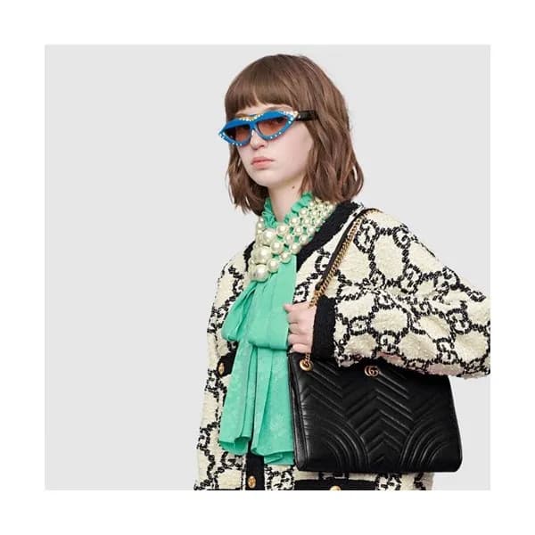 Gucci 2019 Marmont Matlase Leather Chain Shoulder … - 1