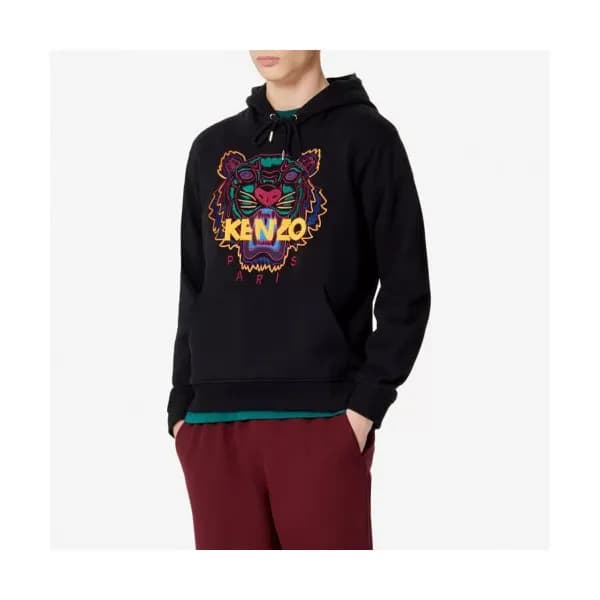 Kenzo Mens Tiger Hoodie - 겐조 2019 남성 블랙 후드티 Ken56x - 1