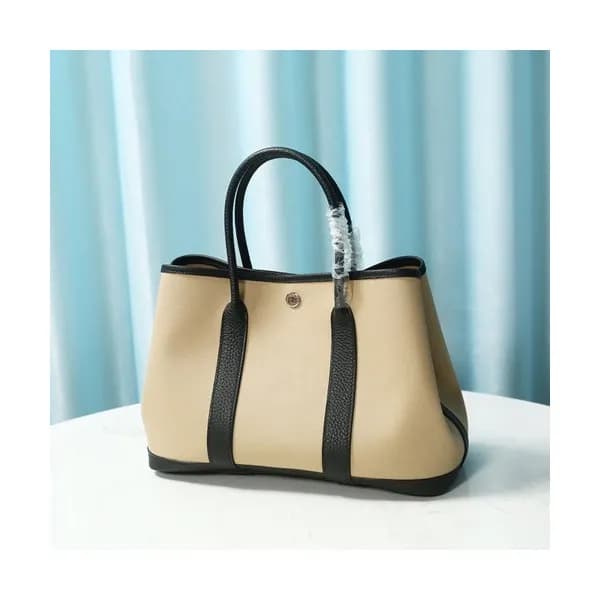 Hermes 2020 Garden Canvas Leather Tote Bag ,30cm -… - 1