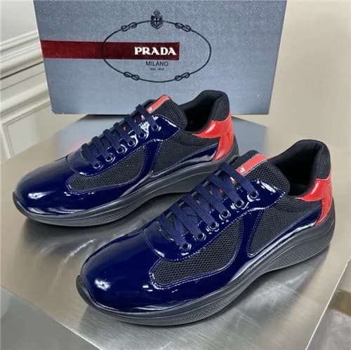 Prada 2021 Men's Leather Sneakers - 프라다 2021 남… - 1