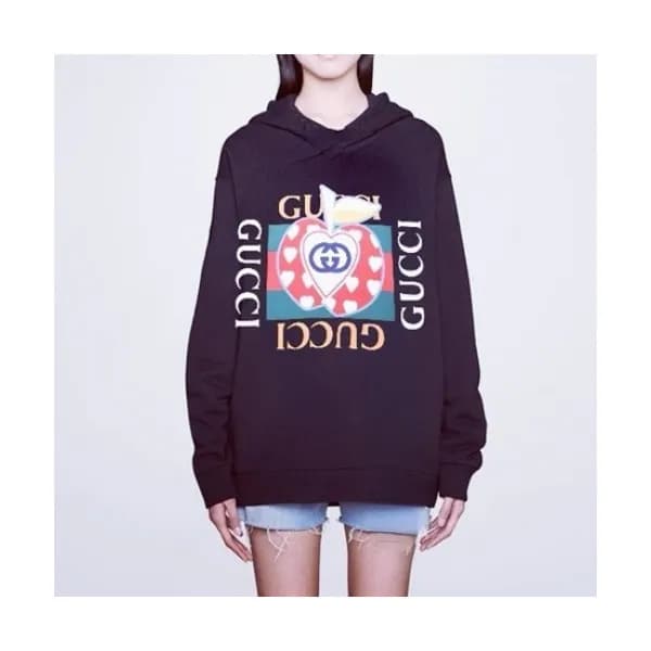 Gucci Mm/wm Logo Casual Oversize Cotton Hoodie Bl… - 1