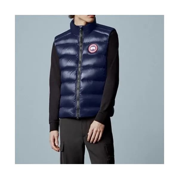Canada Goose Mens Logo Duck Down Padding Vest Blue…