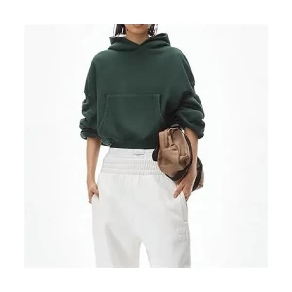 Alexsander Wang Womens Logo Cotton Hoodie Green -… - 1