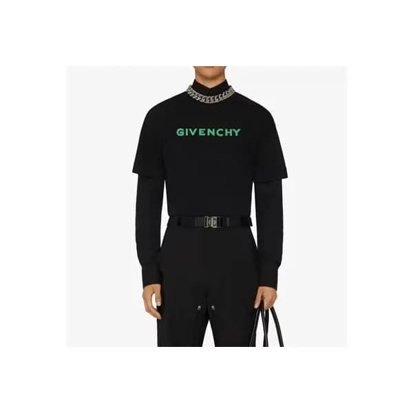 지방시 남성 크루넥 블랙 반팔티 - Mens Black Tshirts - giv0616x - 1